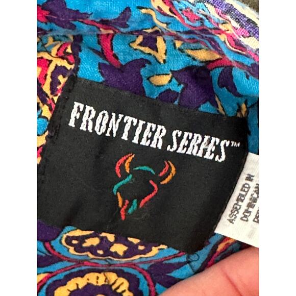 Vintage Western Wear Womens Button Up Size Small Bright Printed Boho Cowgirl - Picture 3 of 5